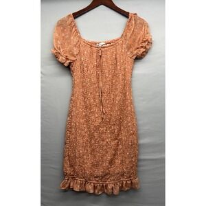 Mini Dress Ditsy Floral M Ruched Y2K Bodycon Off The Shoulder Fairy